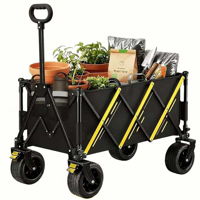 Heavy Duty Folding Wagon Cart For Camping And Beach Use
