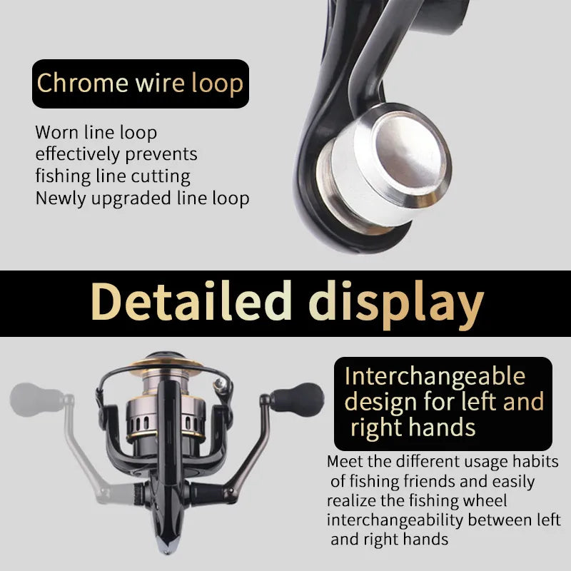 Dual Hand Rotating Spinning Reel With Aluminum Alloy Body