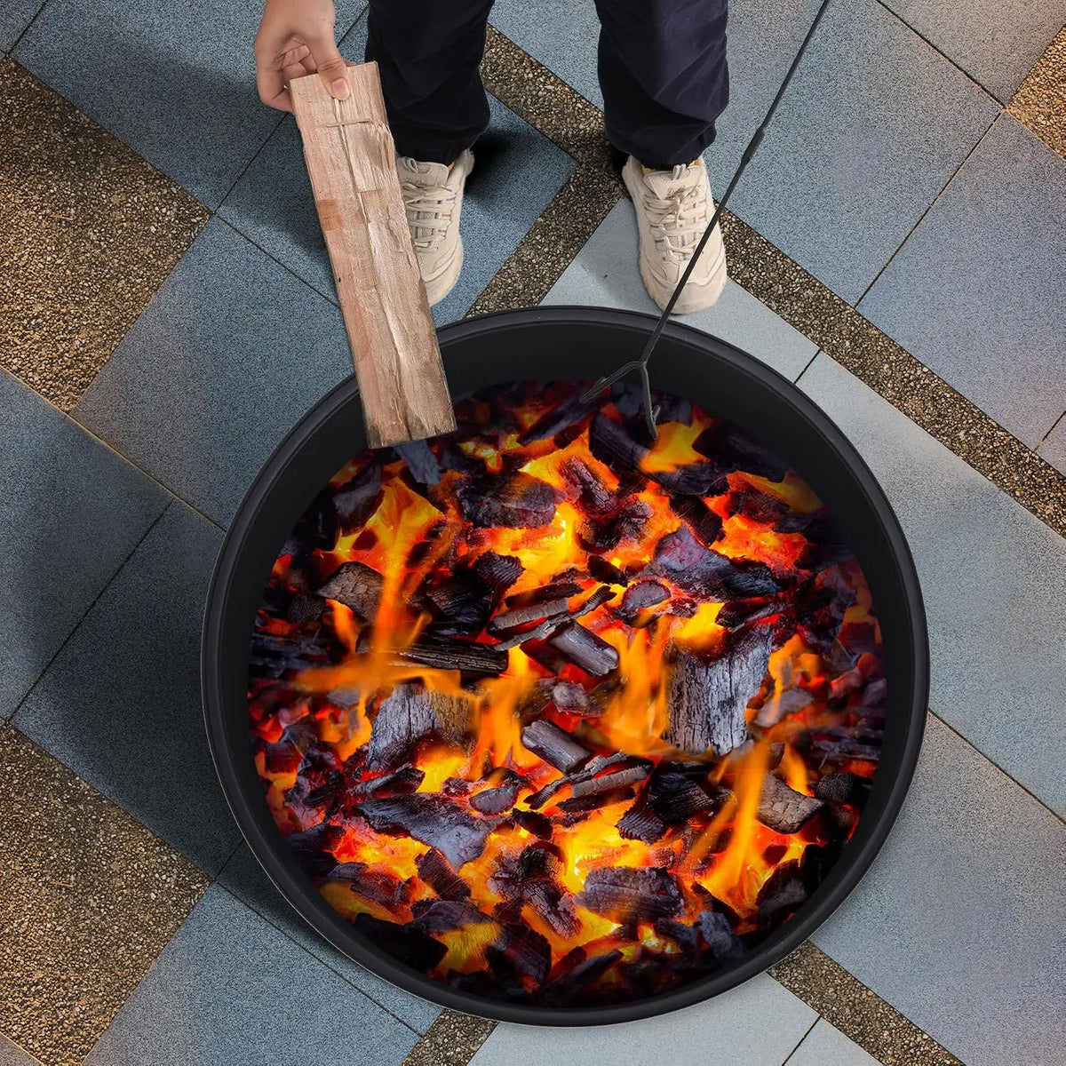 Tacleekii Smokeless Outdoor Fire Pit With Cover For Backyard Cooking