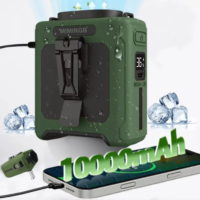 Portable Rechargeable Cooling Fan With Flashlight And Power Bank
