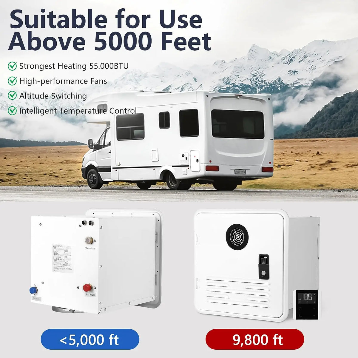 Tacleekii Tankless RV Water Heater With Remote Control