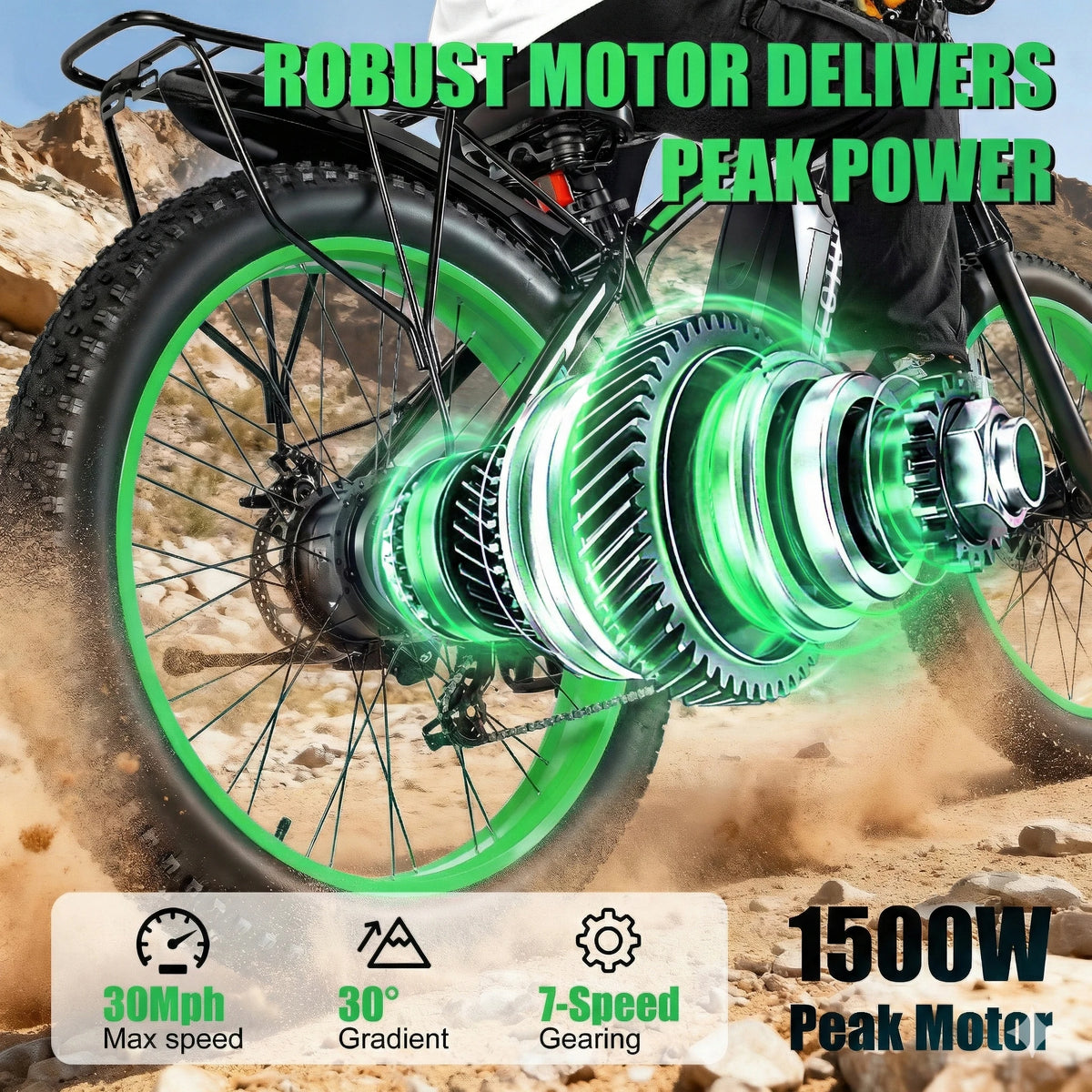 EOEOTWO Fat Tire Electric Bike 1000W 48V 20Ah Mountain Ebike