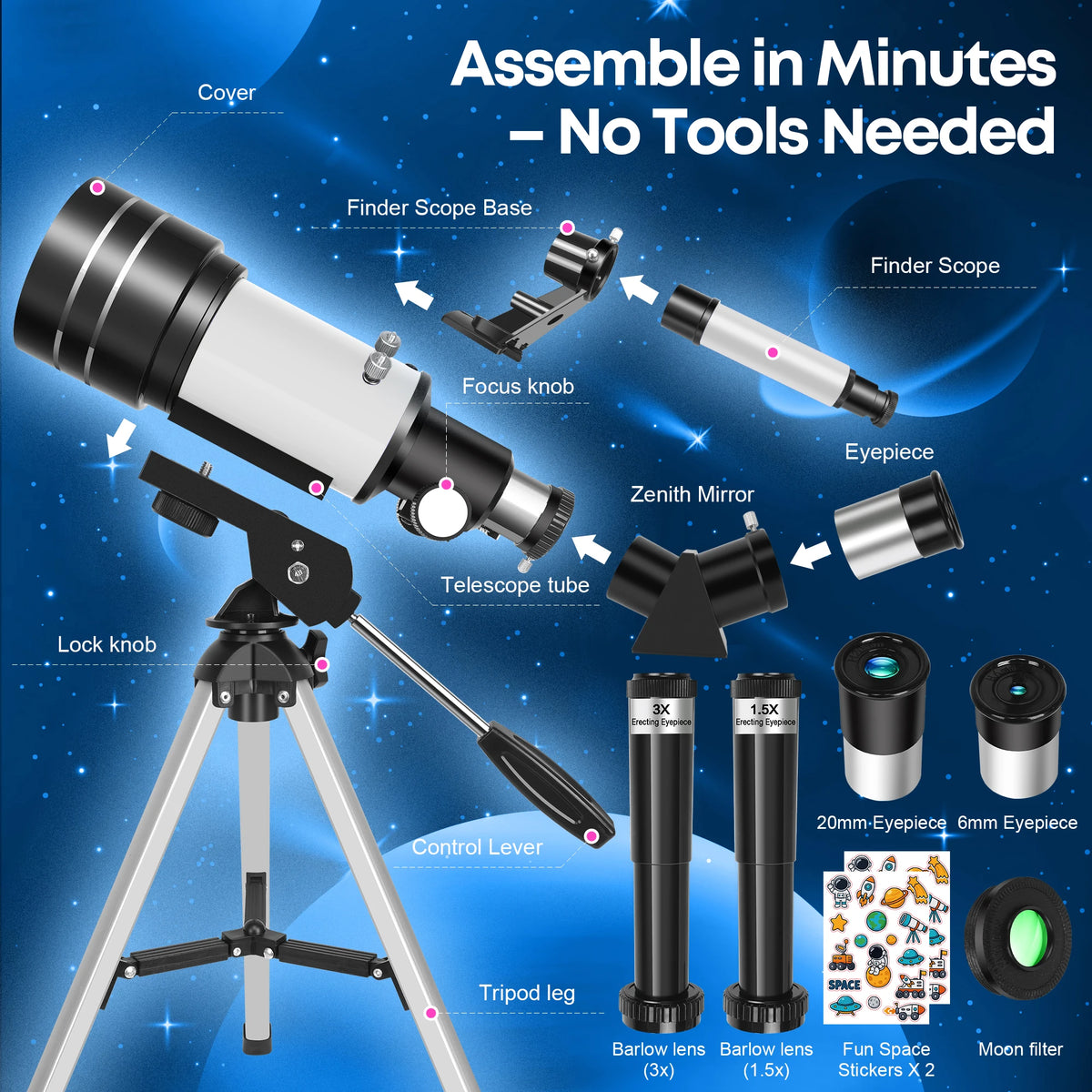 Astronomical Telescope for Beginners Nature Observation and Camping