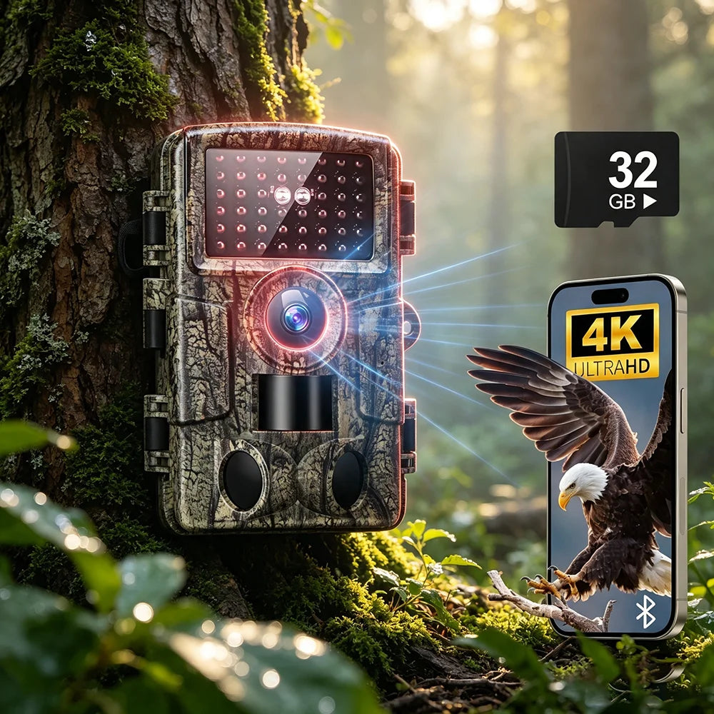 4K Motion Activated Wildlife Trail Camera With Infrared Night Vision