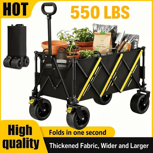 Heavy Duty Folding Wagon Cart For Camping And Beach Use