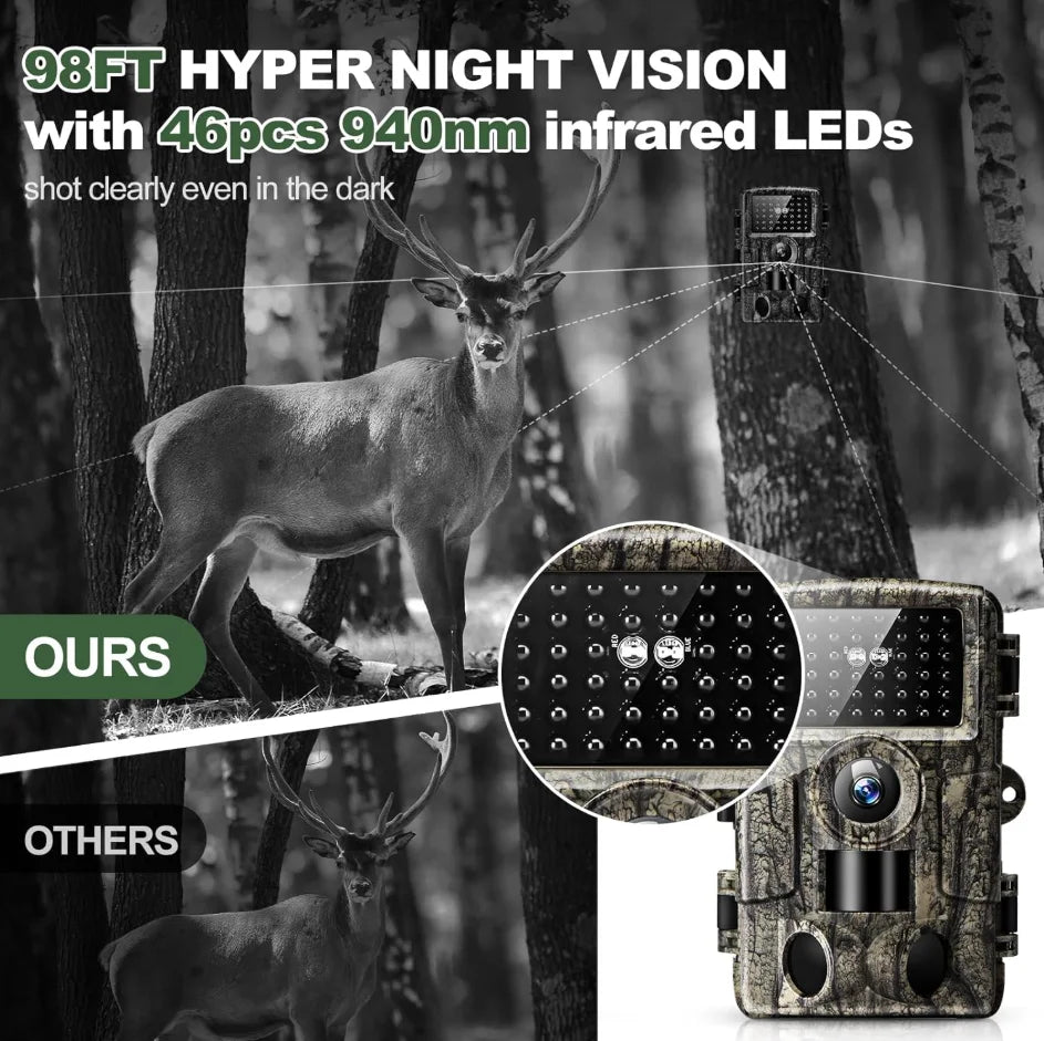 4K Motion Activated Wildlife Trail Camera With Infrared Night Vision