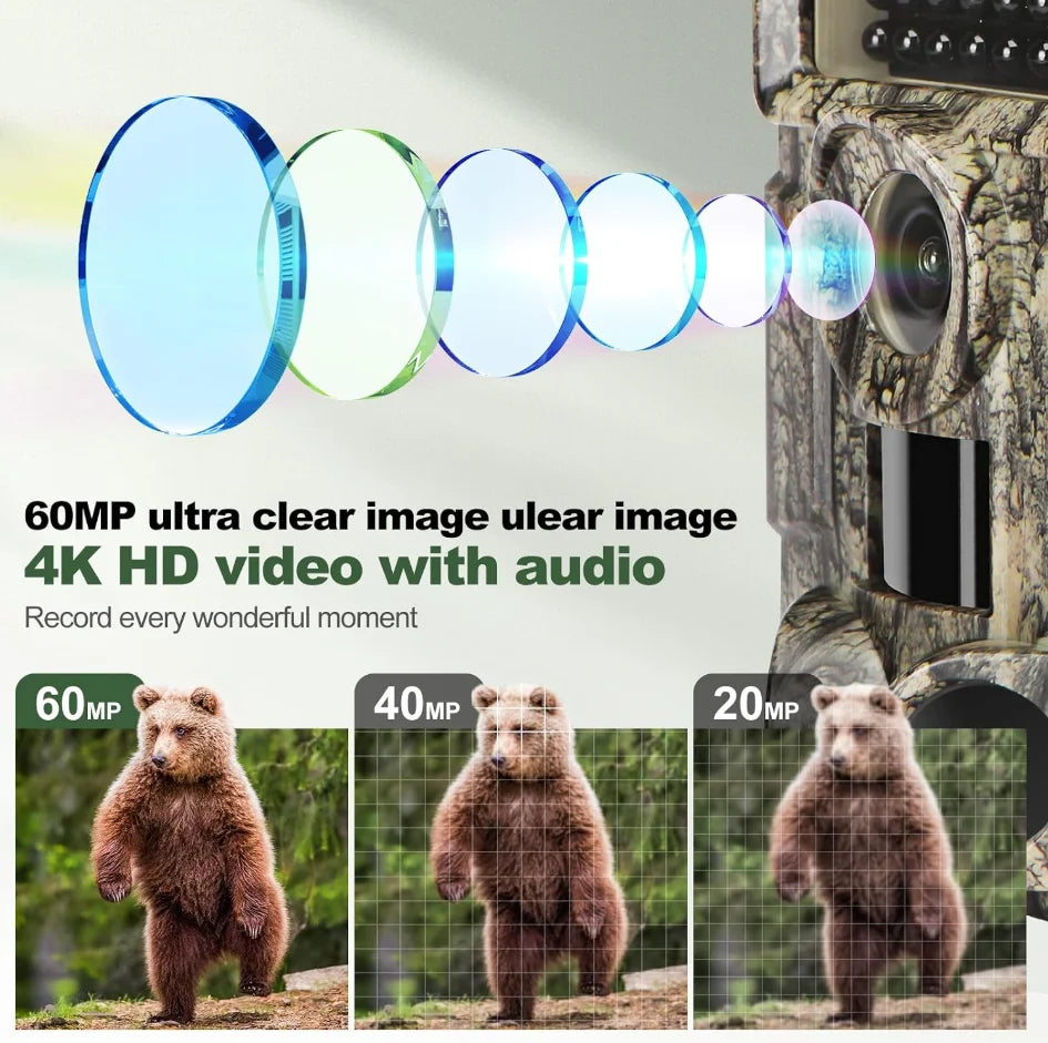 4K Motion Activated Wildlife Trail Camera With Infrared Night Vision