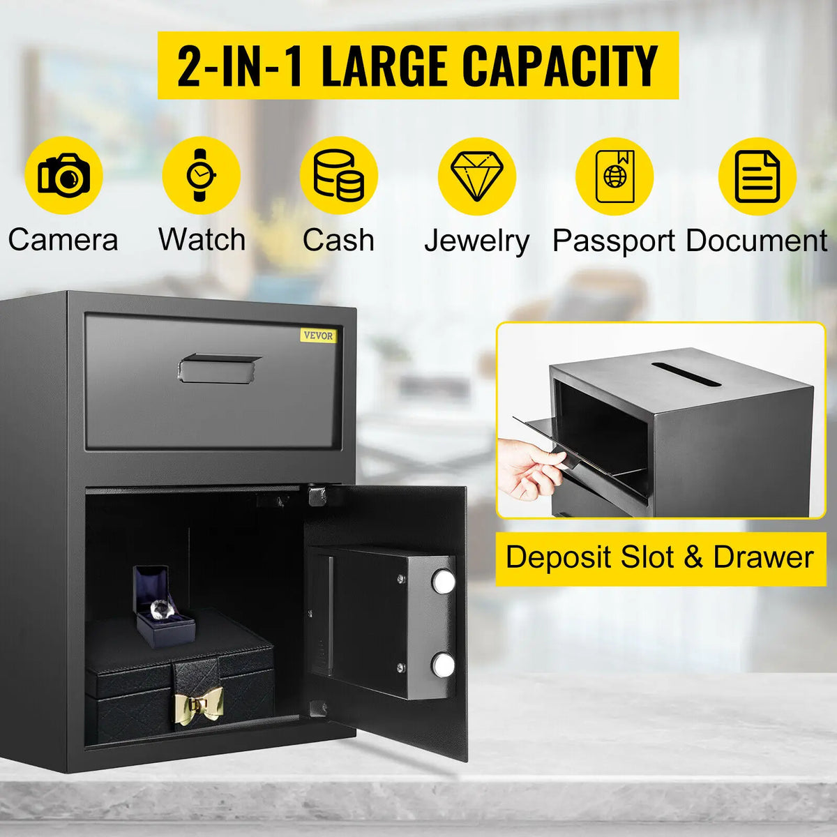 VEVOR Electronic Safe Deposit Box With Secure Digital Lock