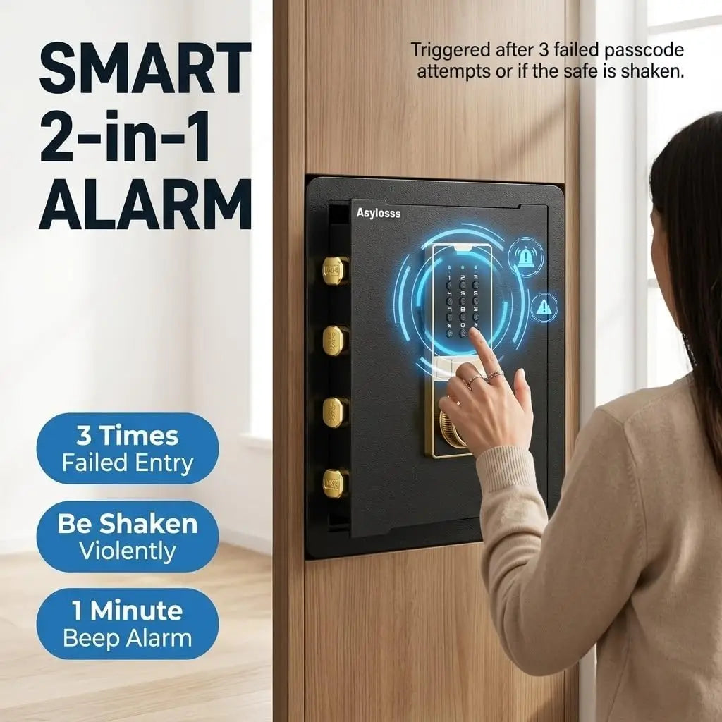 Digital Security Safe Featuring Triple Access And Wall Mount Design