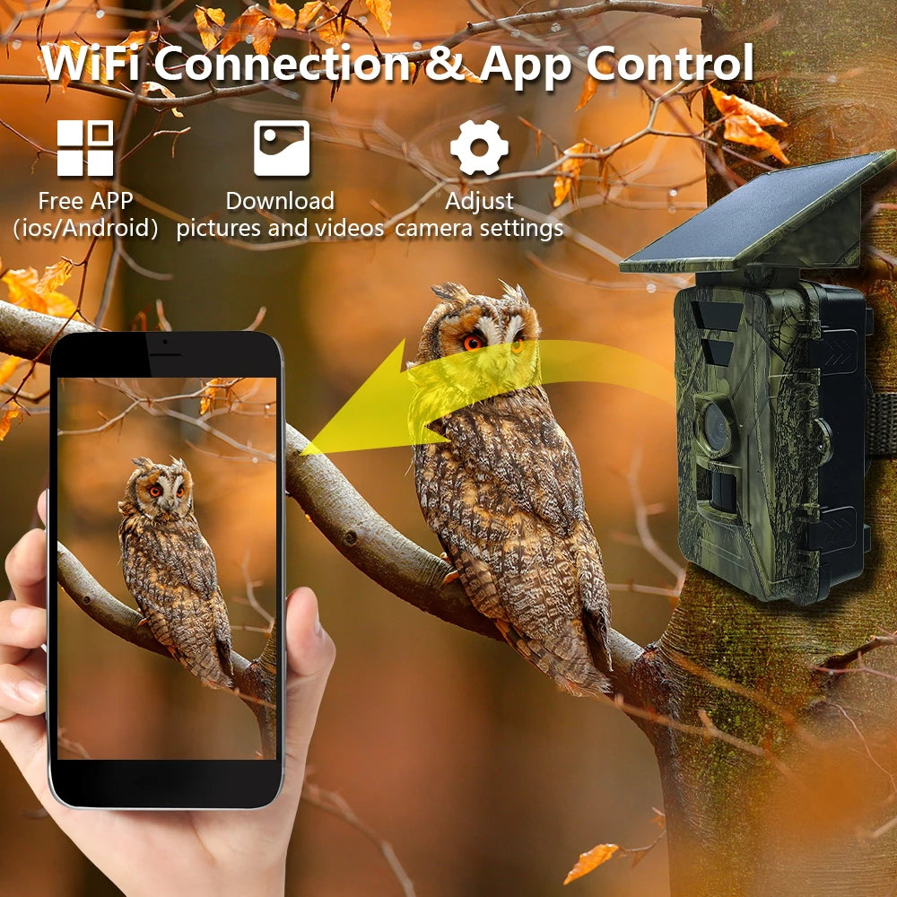 Fargarloo Solar Trail Camera With WiFi Night Vision Mobile Control
