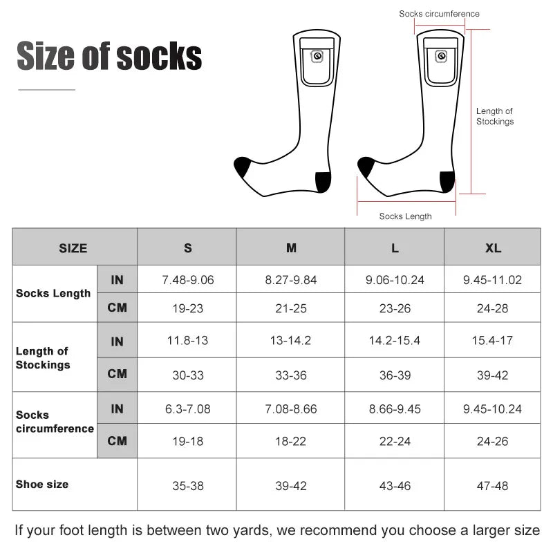 SNOW DEER Rechargeable Heated Socks With Three Heat Settings