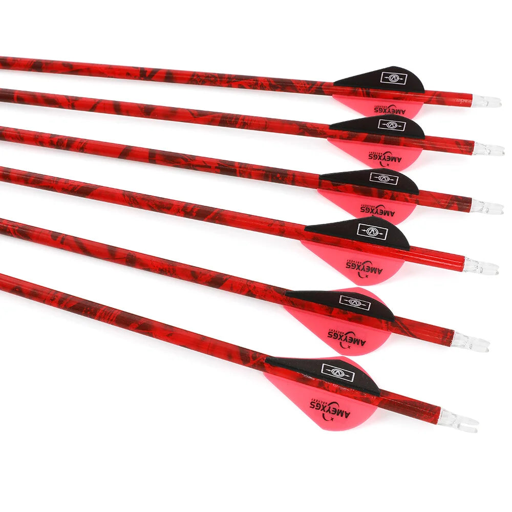 Reliable Mixed Carbon Archery Arrows Featuring Durable Rubber Feathers