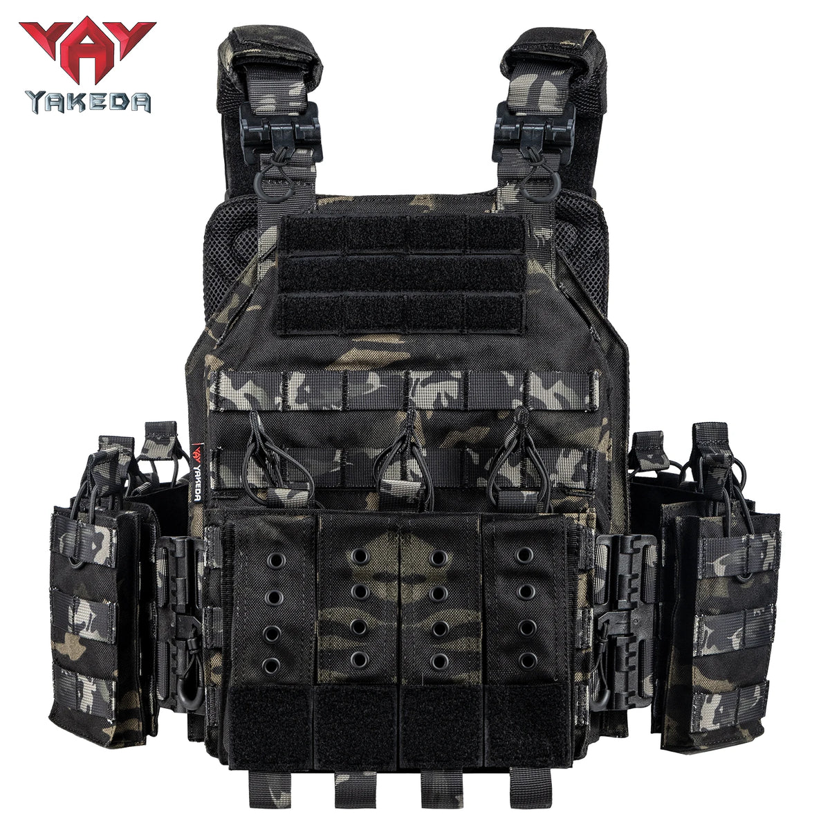 YAKEDA Quick Release Tactical Vest With Adjustable MOLLE System