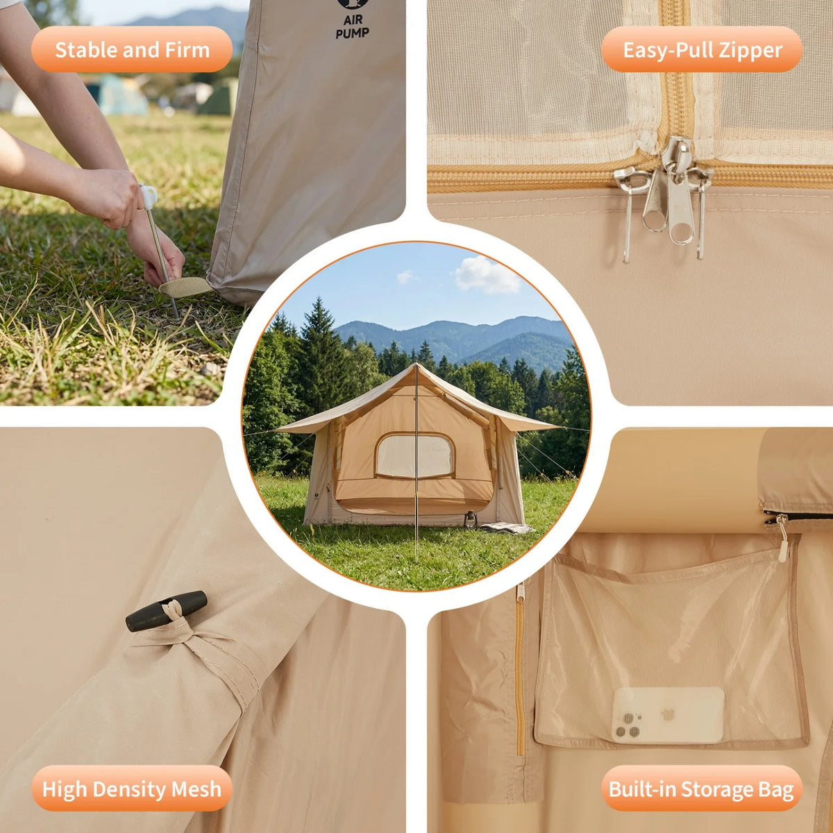 HiMISS Inflatable Camping Tent Quick Setup Outdoor Shelter