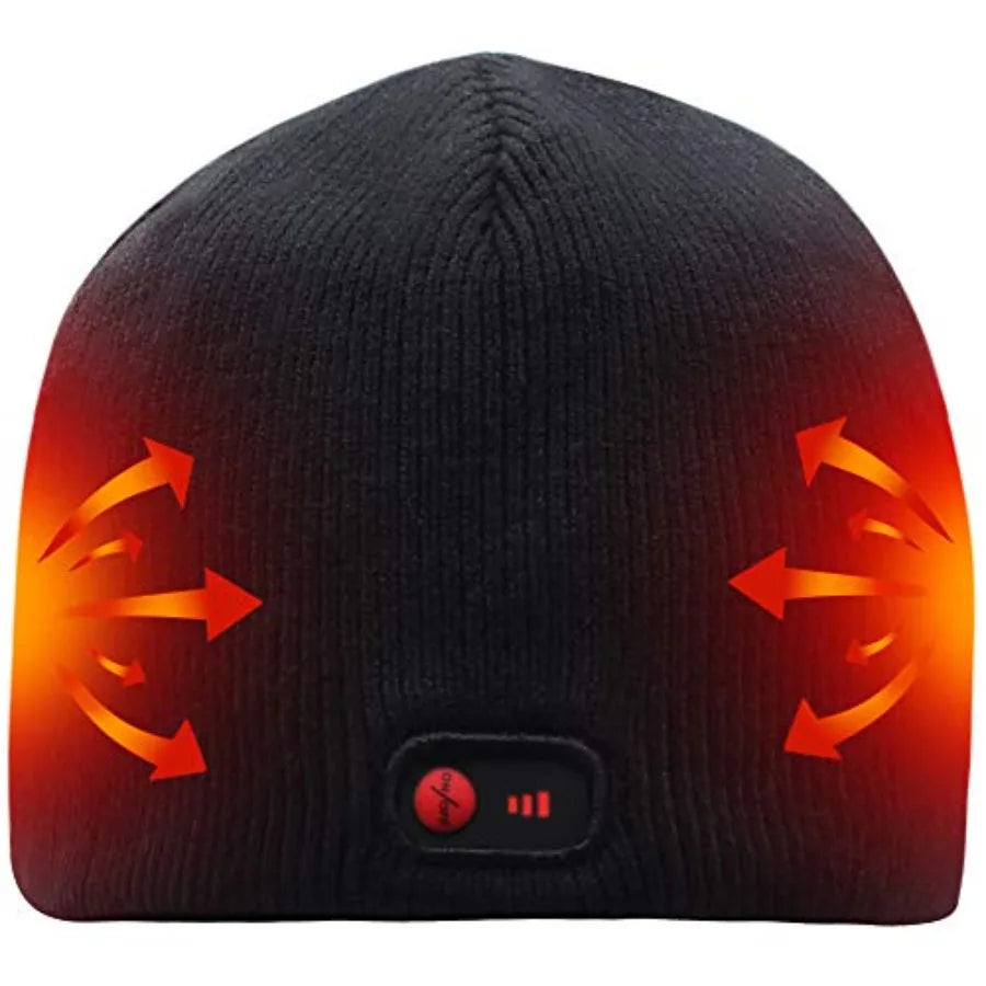 Rechargeable Heated Winter Beanie Hat For Outdoor Activities