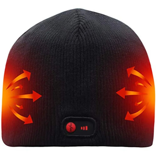 Rechargeable Heated Winter Beanie Hat For Outdoor Activities