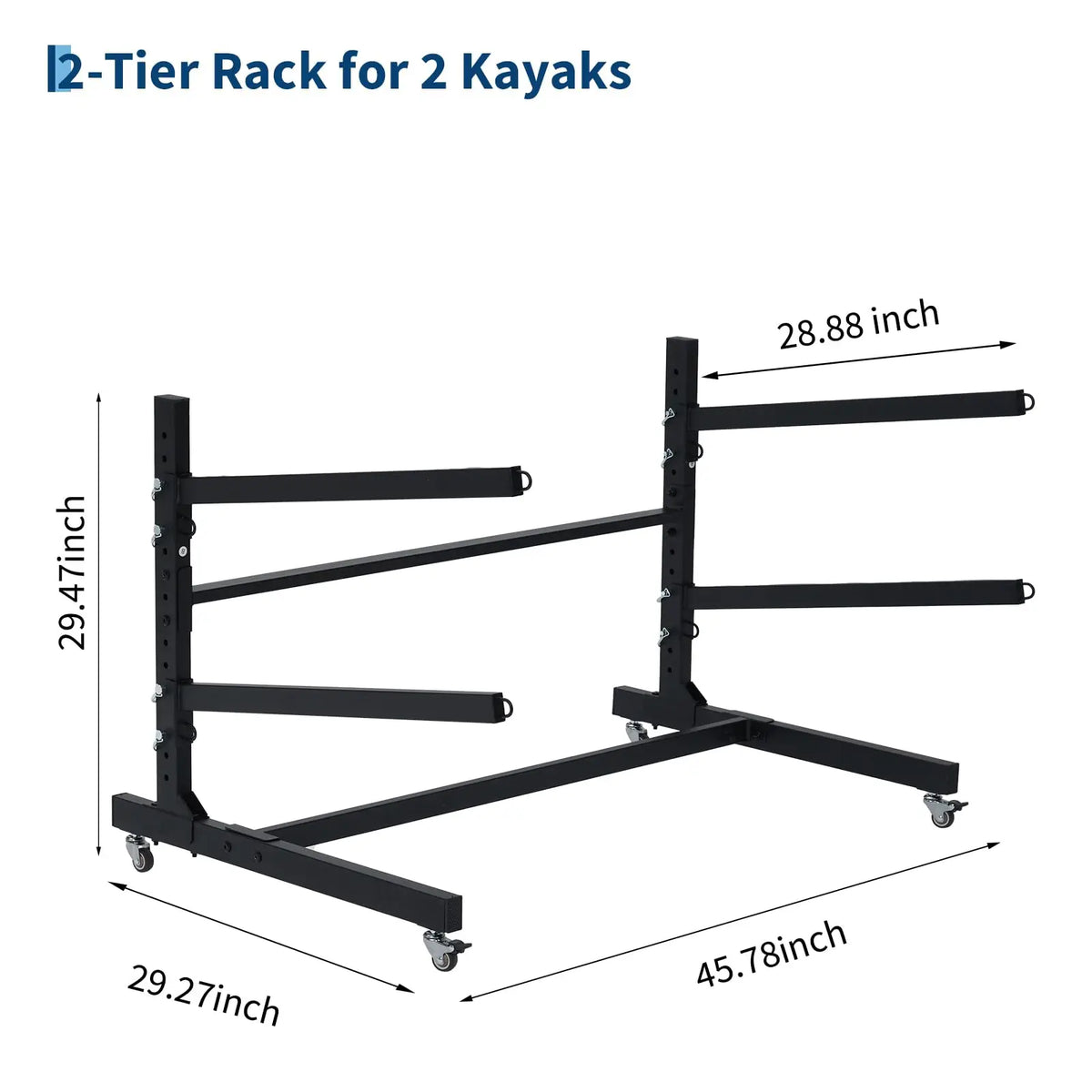 HiMiss Adjustable Heavy Duty Kayak Rack With Wheels