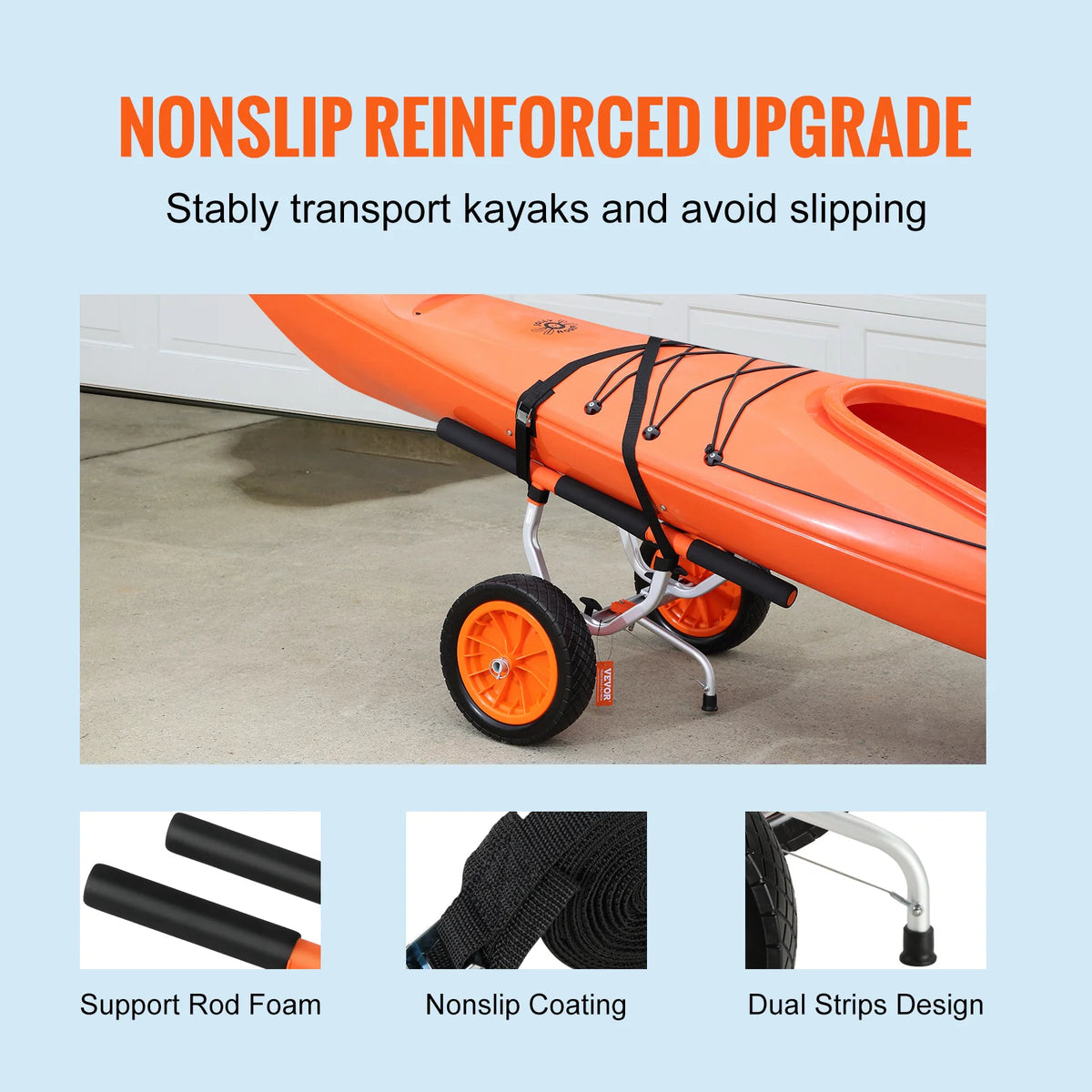 SucceBuy Heavy Duty Aluminum Kayak And Canoe Transport Cart