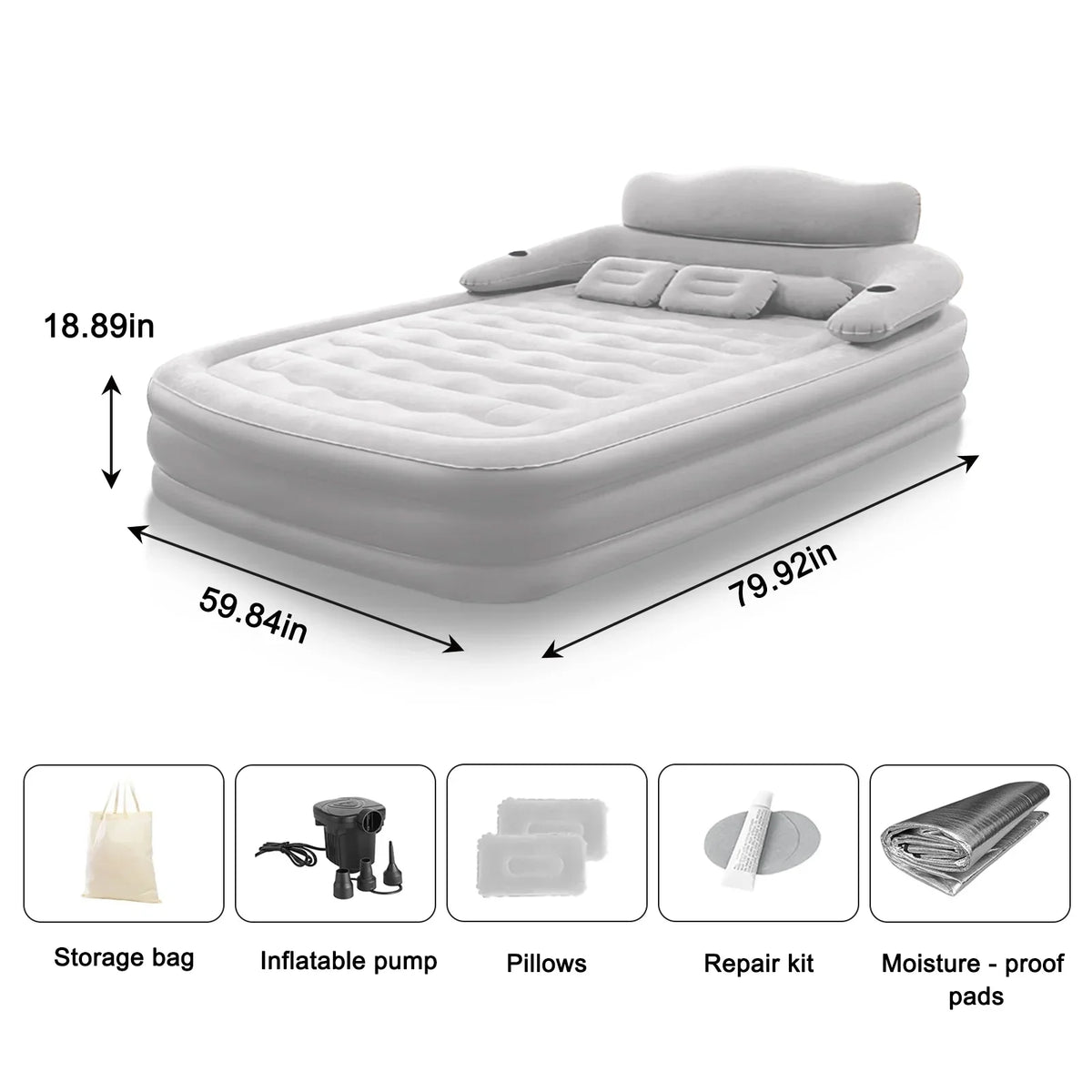Automatic Inflatable Camping Mattress With Built In Pump PVC Sleeping Mat