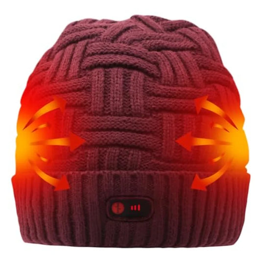Rechargeable Heated Winter Beanie Hat For Outdoor Activities