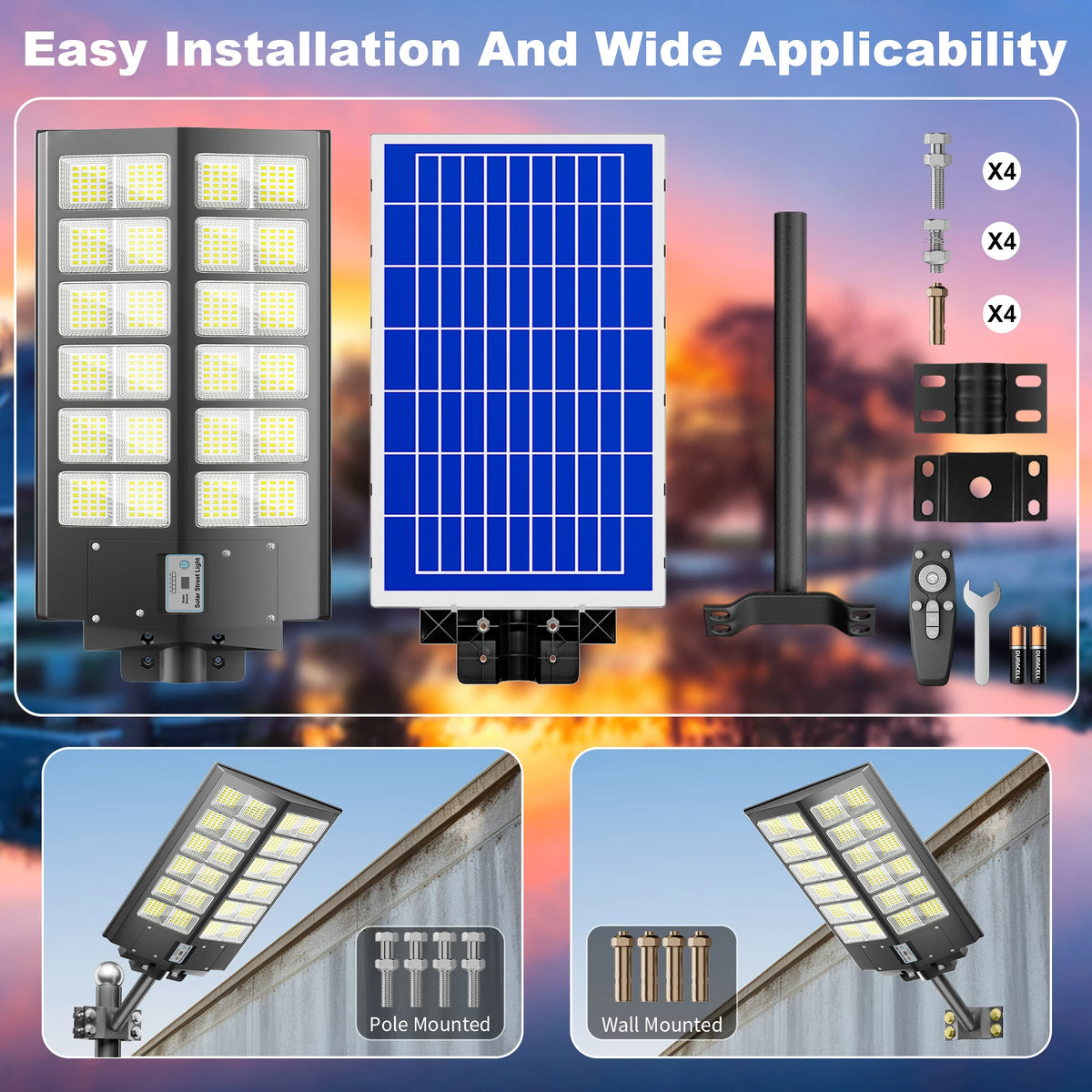 Solar LED Flood Light With Motion Sensor And Remote Control