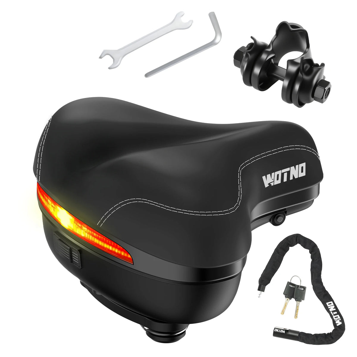 Wide Memory Foam Bicycle Saddle With Shock Absorption For Road Bicycles