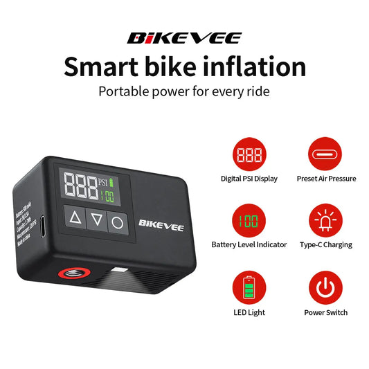 Bikevee Universal Rechargeable Electric Mini Tire Inflator Pump