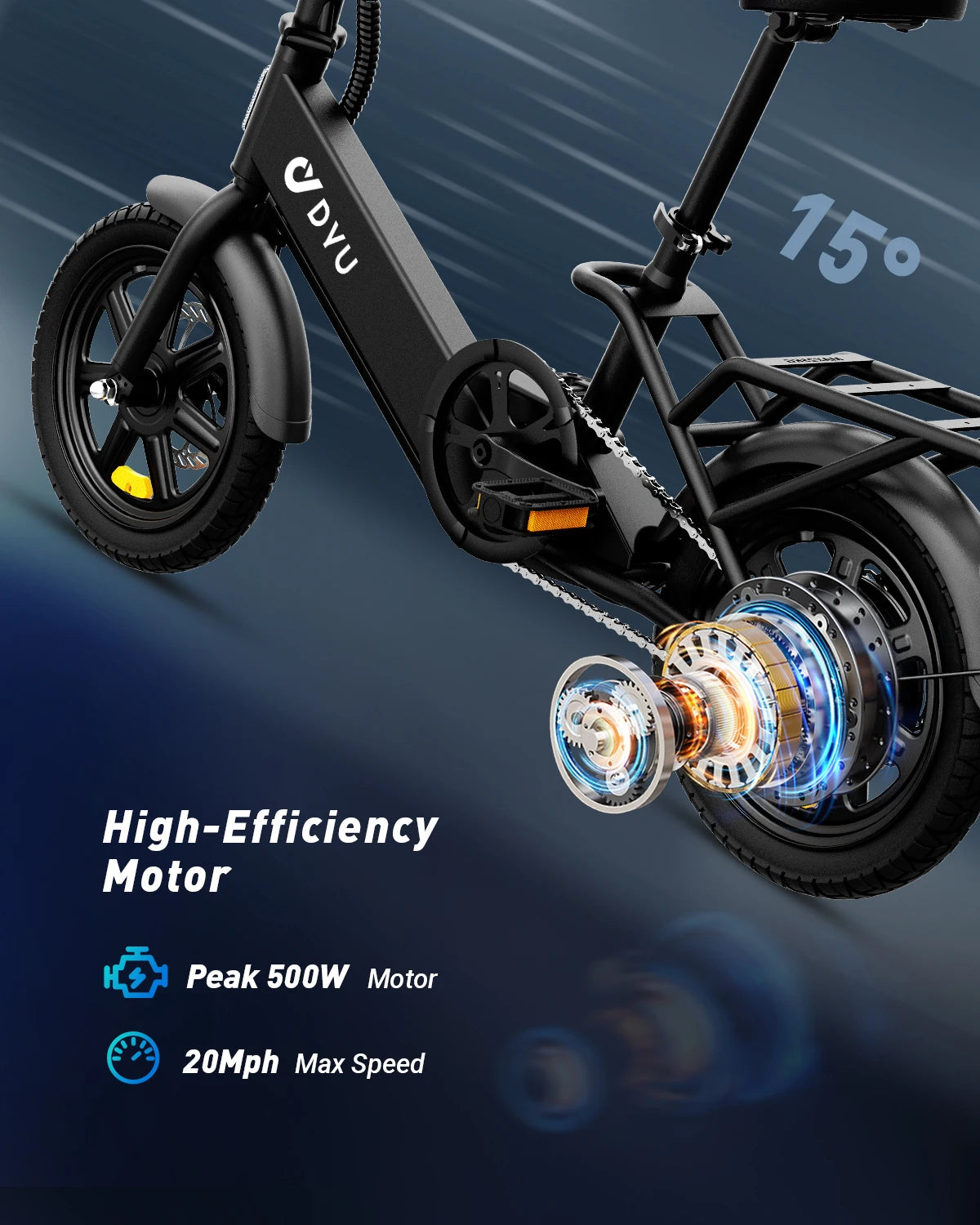 Dyu C3 Folding Electric Bike 500w Motor 280wh Battery