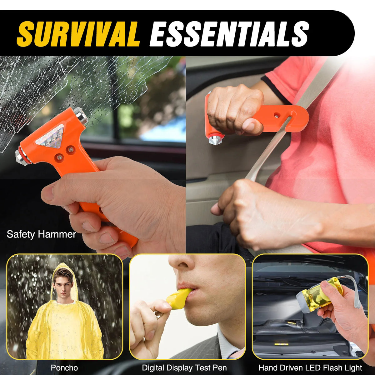 Nilight Car Emergency Kit Jumper Cable First Aid Roadside Set