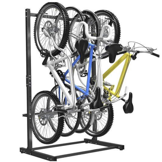 HiMiss Freestanding Multi Bike Storage Rack For Garage And Home