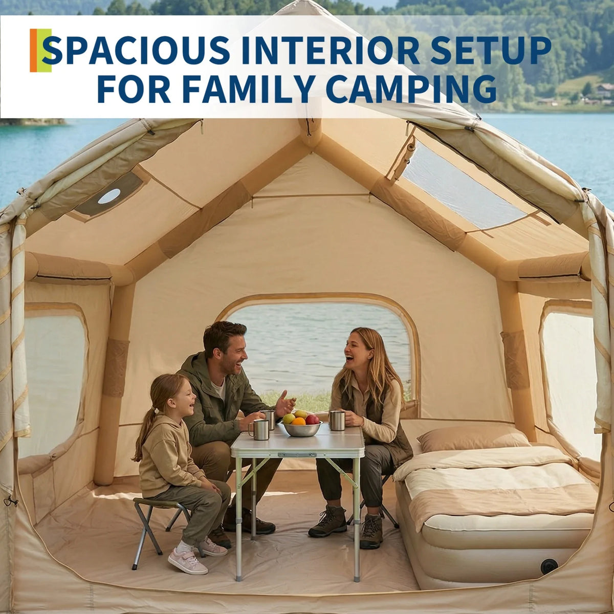 HiMISS Inflatable Camping Tent Quick Setup Outdoor Shelter