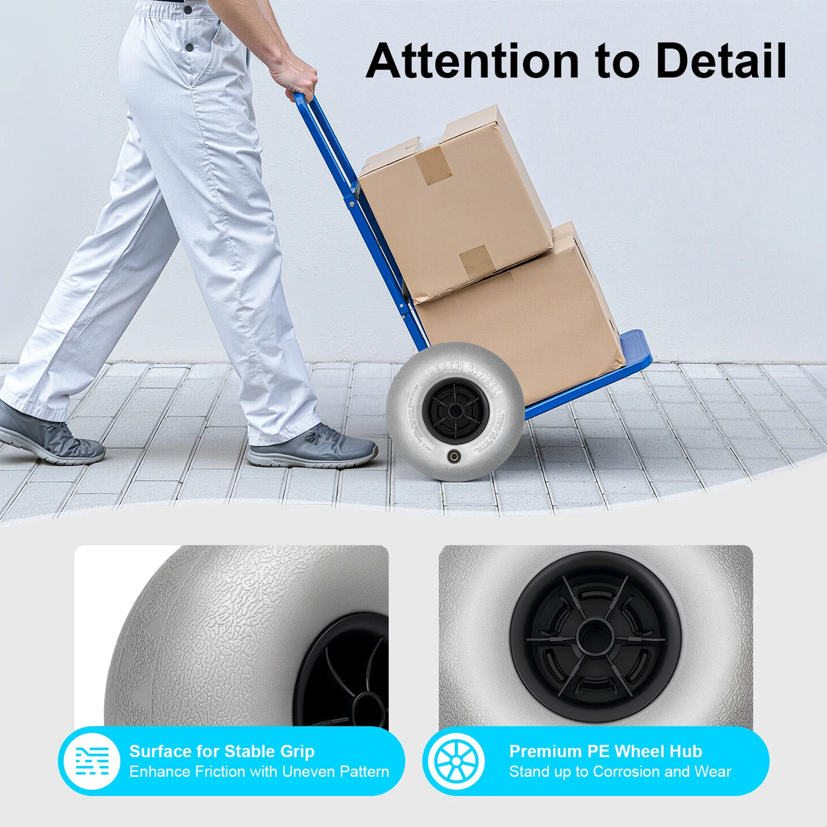 Beach Inflatable Replacement Wheels For Kayak Canoe And Boat Carts
