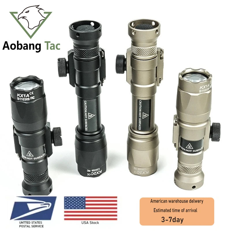Tactical Led Flashlight 20mm Rail Mount For Hunting Shooting Rifles