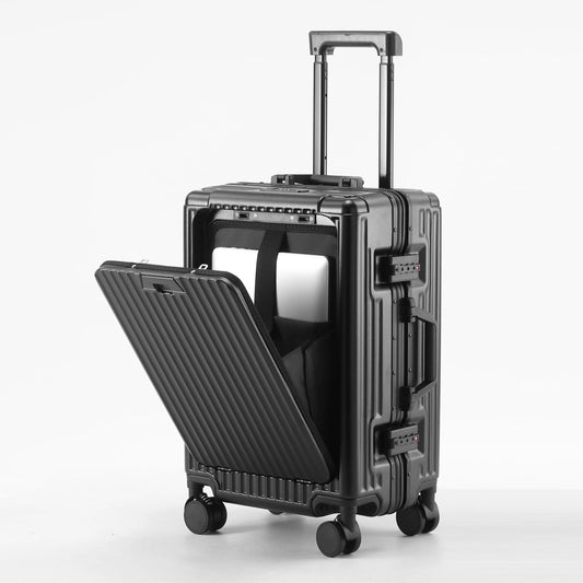 BunnyFly Aluminum Frame Front Opening Laptop Trolley Case Suitcase