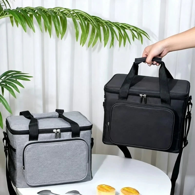 Insulated Leakproof Lunch Bag With Shoulder Strap And Pockets