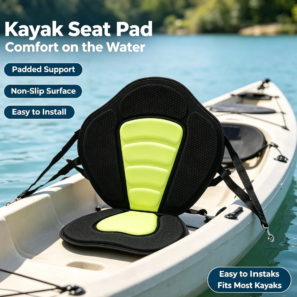 Universal Canoe Seat Cushion With Storage Bag For Paddling Sports