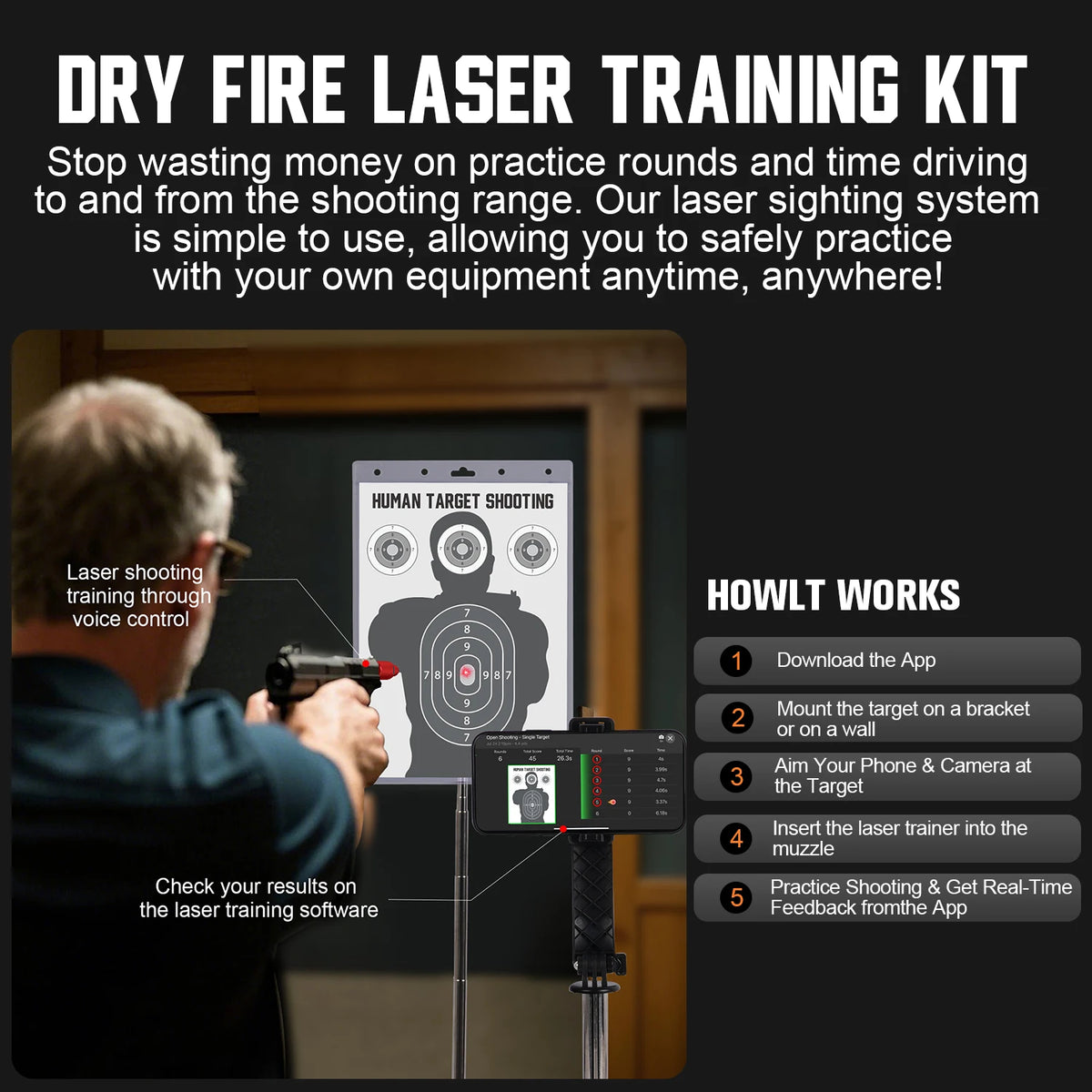 Laser Training System For Home Dry Fire Practice And Training