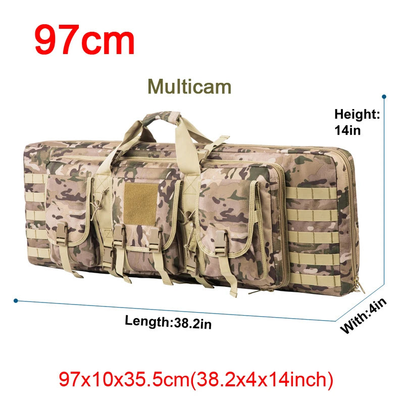 LQARMY Tactical Double Rifle Case Molle Gun Bag For Hunting