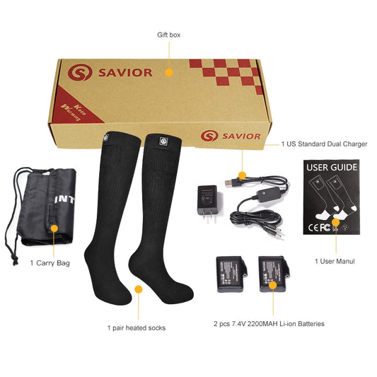 Savior Heated Thermal Socks Rechargeable Warmth For Outdoor Activities