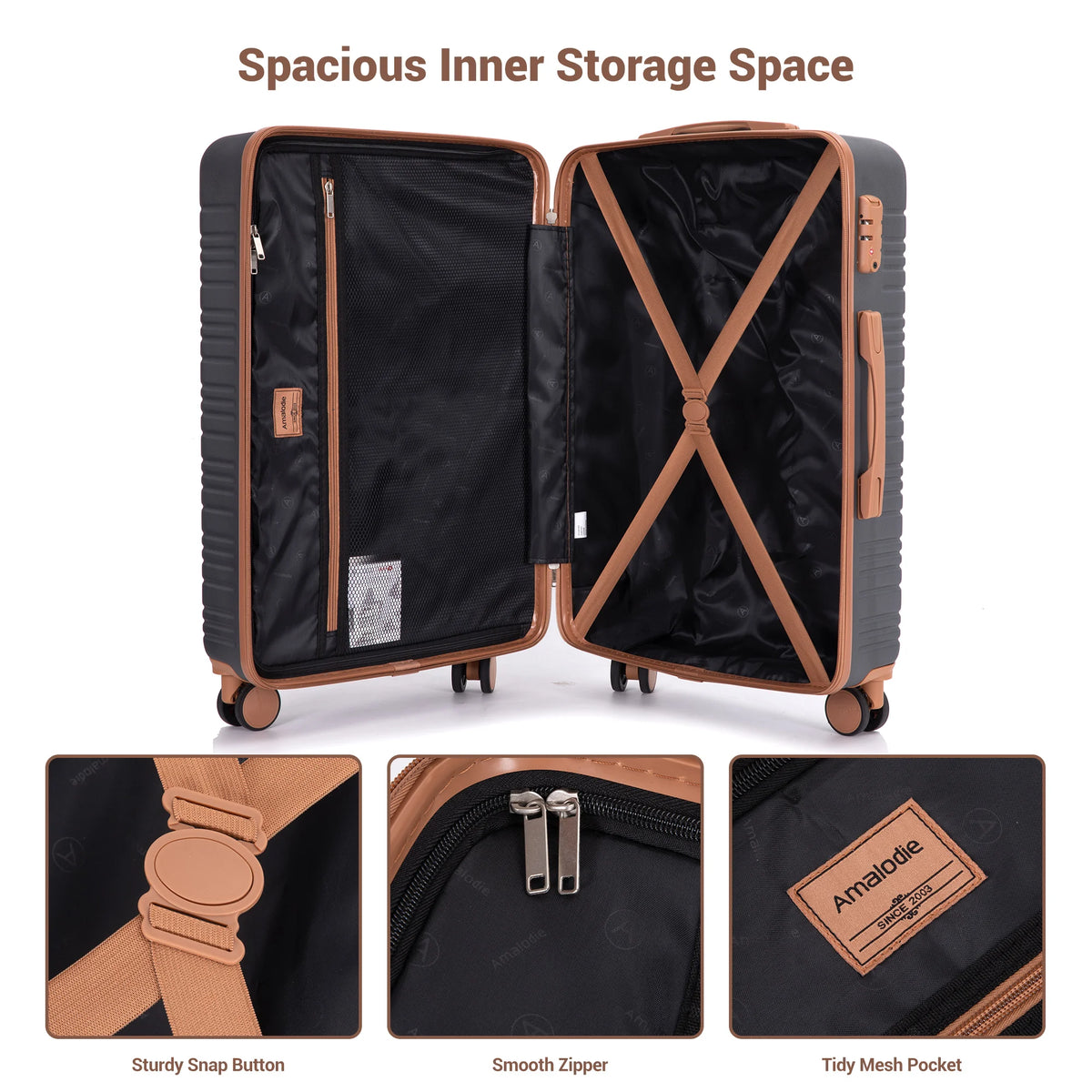 TRIPCOMP Hardside Spinner Luggage Set With TSA Lock And Duffle