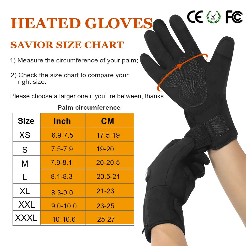Savior Heat Heated Mittens Waterproof Rechargeable Winter Hand Warmers