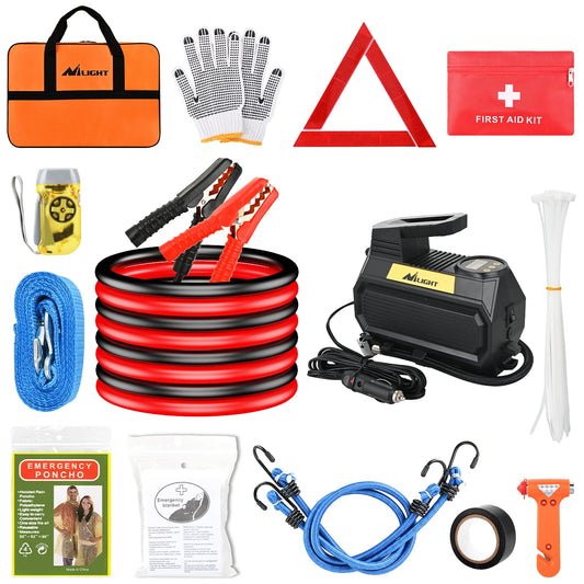 Nilight Car Emergency Kit Jumper Cable First Aid Roadside Set