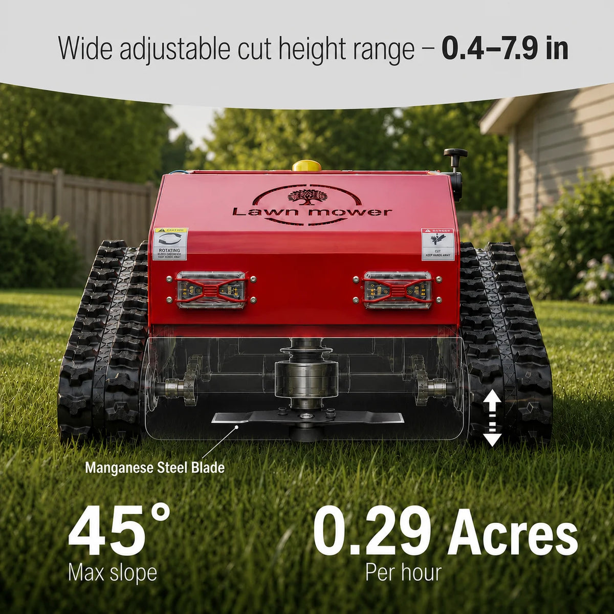 Remote Control Gas Powered Crawler Lawn Mower for All Terrain