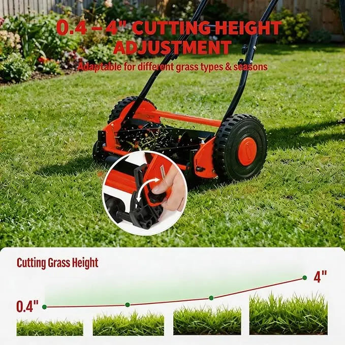 Manual Push Lawn Mower Without Grass Catcher for Yard Use