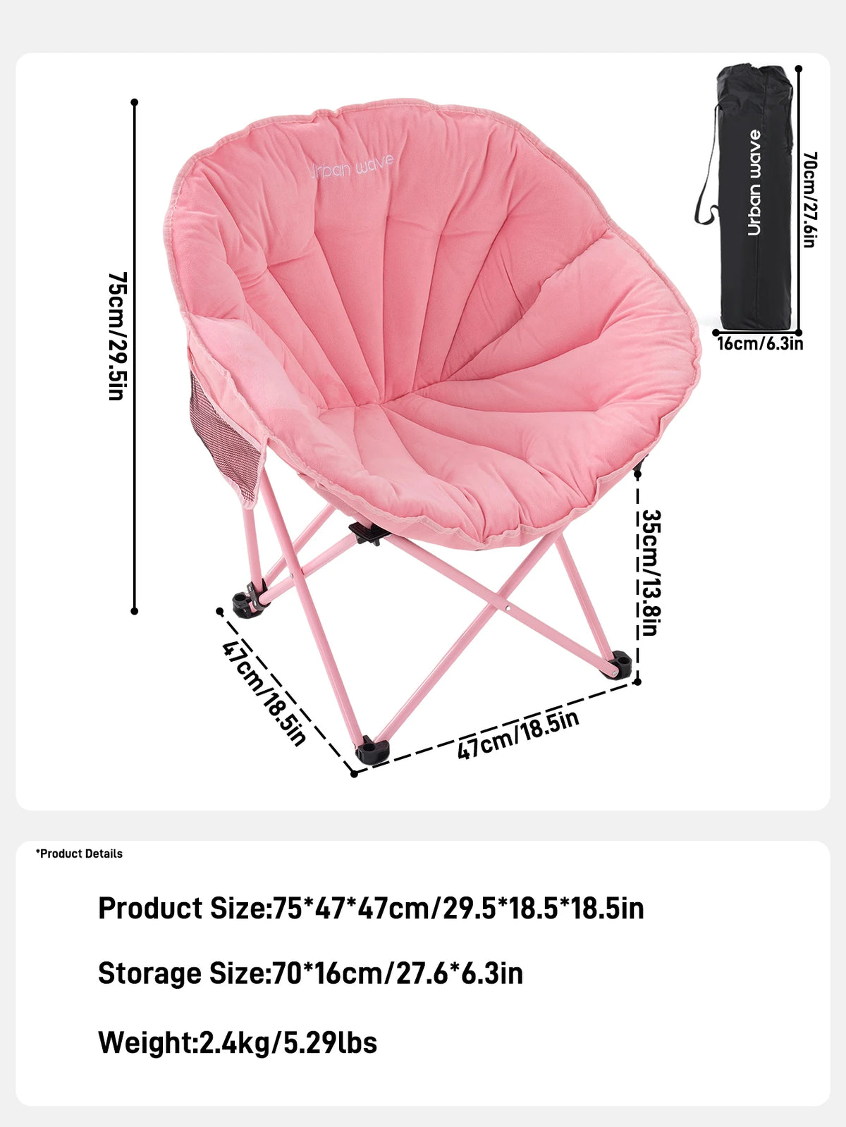 Heavy Duty Folding Camping Chair With Storage Bag And Cooler