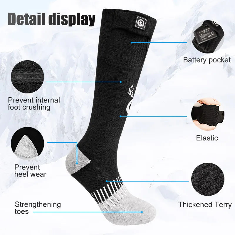 SNOW DEER Rechargeable Heated Socks With Three Heat Settings