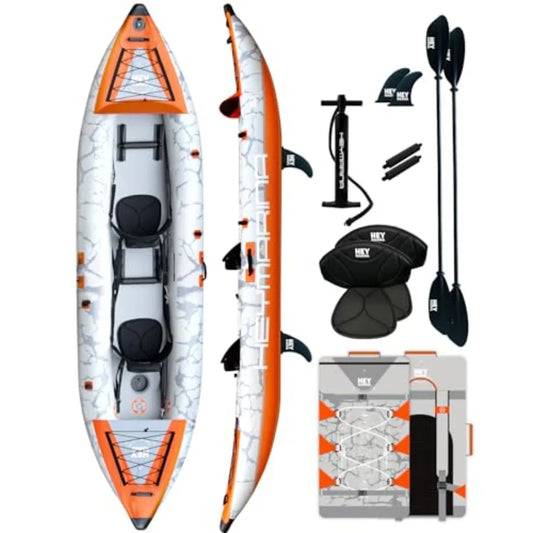 Inflatable Tandem Fishing Kayak With Drop Stitch Floor And Floats