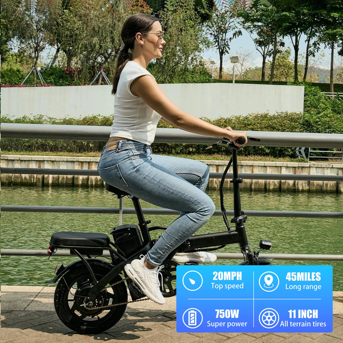 Hezzo T5 Folding Electric Bike 48V 750W Peak Adult Commuter