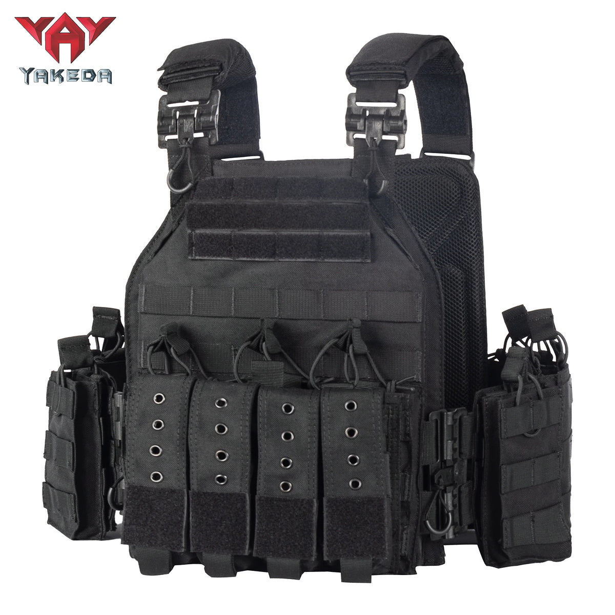 YAKEDA Quick Release Tactical Vest With Adjustable MOLLE System