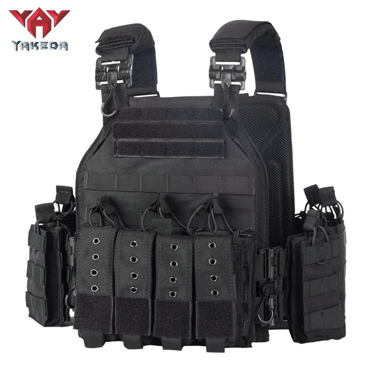 YAKEDA Quick Release Tactical Vest With Adjustable MOLLE System